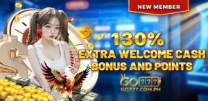 130% Extra Welcome Cash Bonus and Points up to ₱88,888! (1)